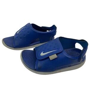 Nike Sunrays Toddler Sz 8 Blue White Slingback Adjustable Sandals Water Shoes